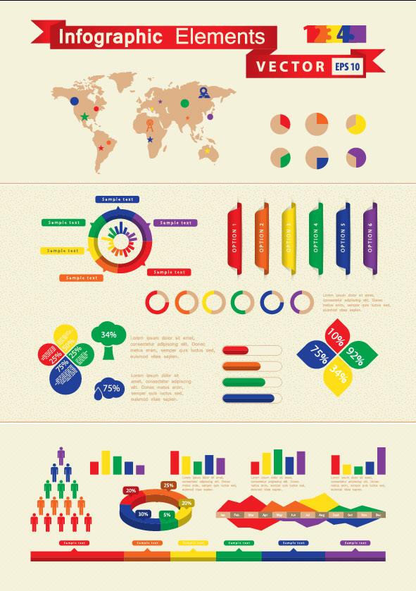 Business Graphic data report 02 vector set
