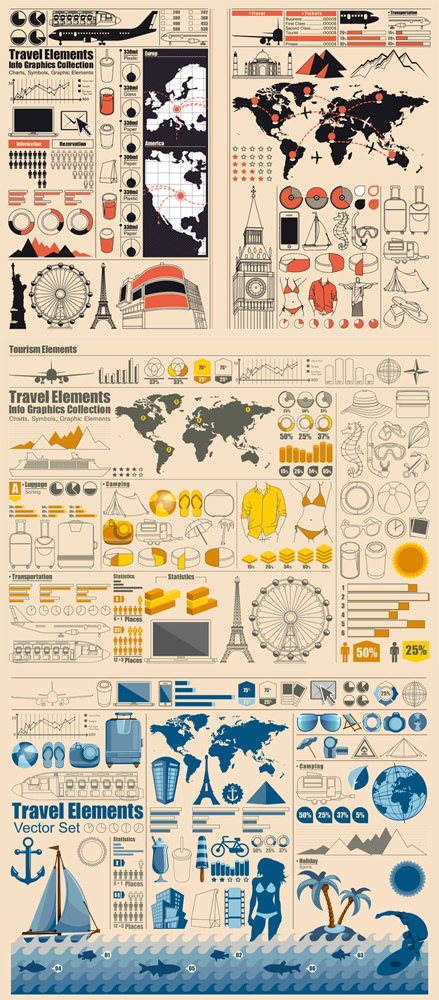 Statistical chart elements Vector Graphic
