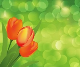 Flower with Green art Background Vector graphic Art