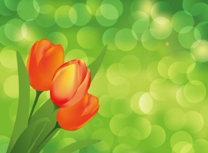 Flower with Green art Background Vector graphic Art