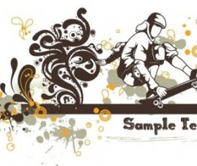 Floral vector background  skater