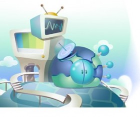 lovely cartoon scene set 24 vector