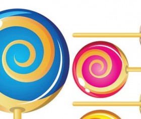 Color lollipop vector set