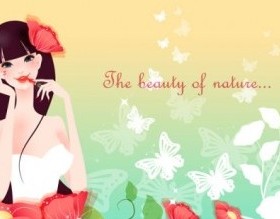 cartoon beauty Design Vector Background 03