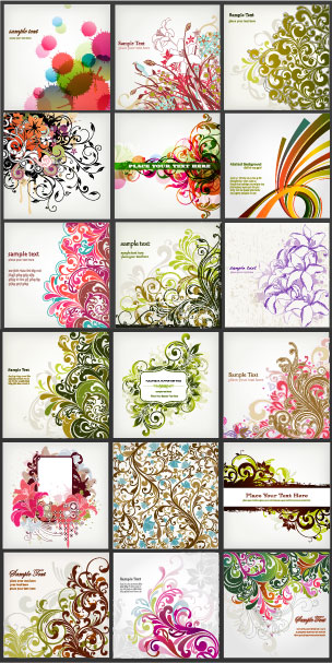 stylish decorative pattern background vector set