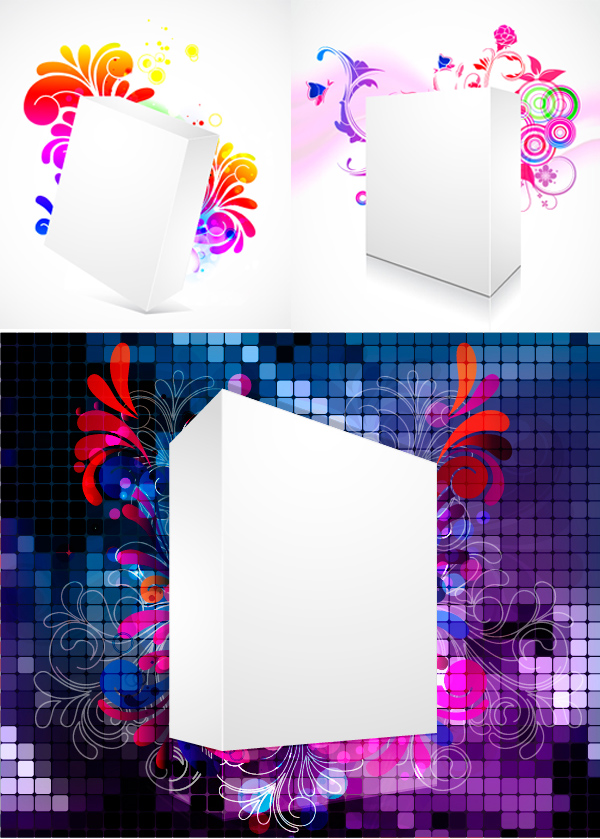 Three-dimensional box flower background 2 Vector