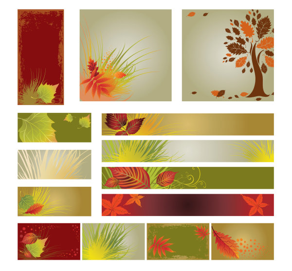 Autumn banner background vector graphic