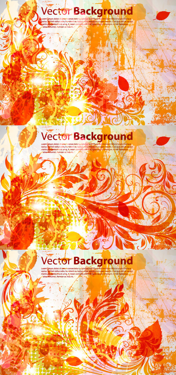 Autumn maple poster 02 vector material