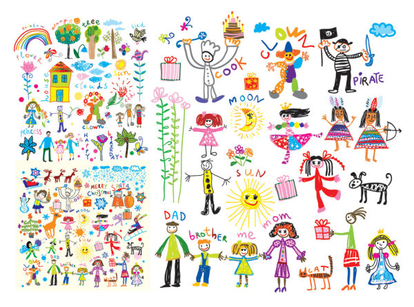 Of happy children background vector art