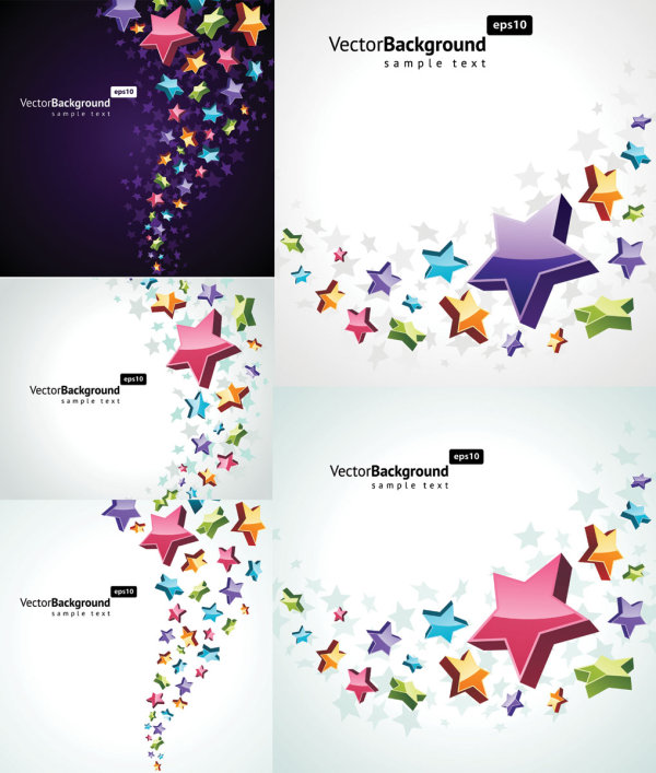 Three-dimensional star background Vector Graphic