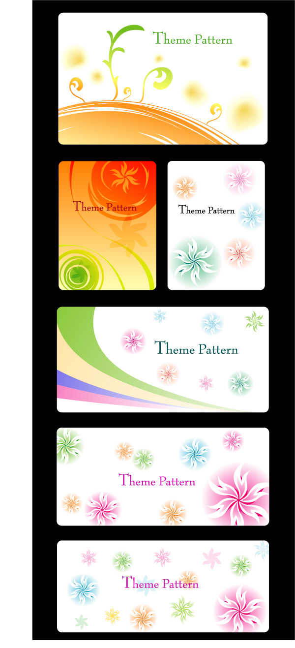 Color Floral card design vector