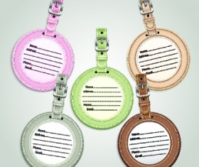 Colored Leather tags design vector 01