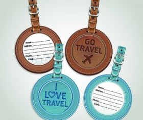Colored Leather tags design vector 02