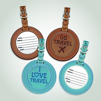 Colored Leather tags design vector 02