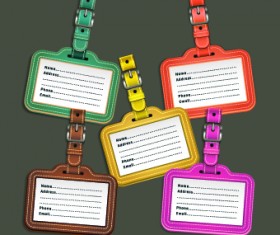 Colored Leather tags design vector 03