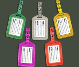 Colored Leather tags design vector 04