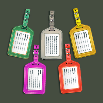 Colored Leather tags design vector 04
