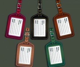 Colored Leather tags design vector 05