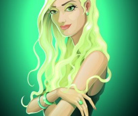 Charm girl design elements vector 01