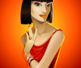 Charm girl design elements vector 02