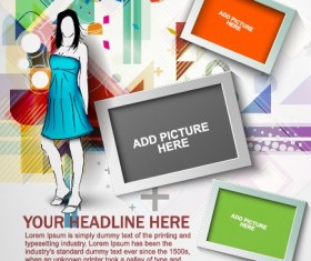 Stylish Brochure flyer design vector graphic 04