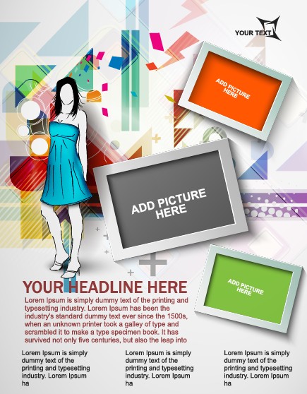 Stylish Brochure flyer design vector graphic 04