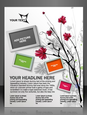 Stylish Brochure flyer design vector graphic 05