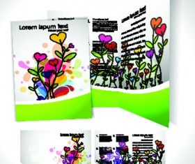 Cartoon style Brochure cover template vector 01