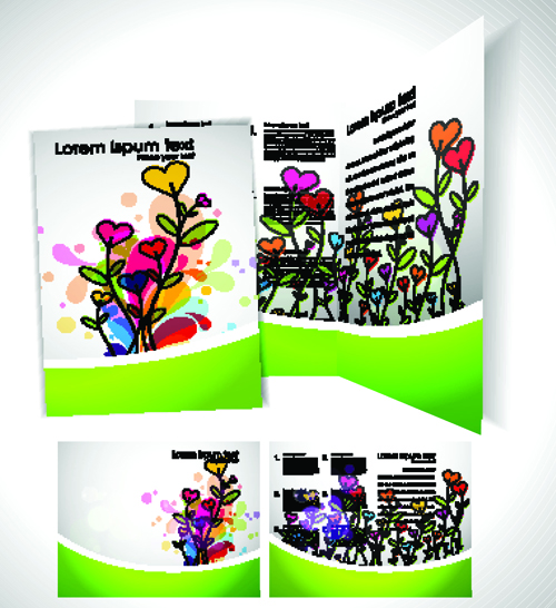 Cartoon style Brochure cover template vector 01