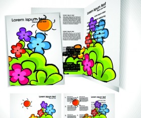Cartoon style Brochure cover template vector 03