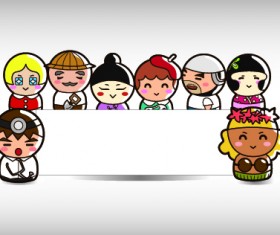 Cartoons style billboards design vector 04