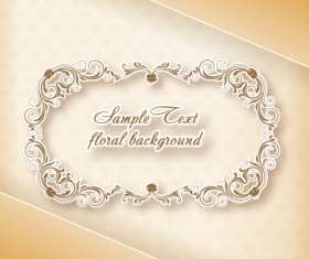 Floral Frames vector backgrounds set 02