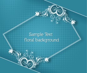 Floral Frames vector backgrounds set 03