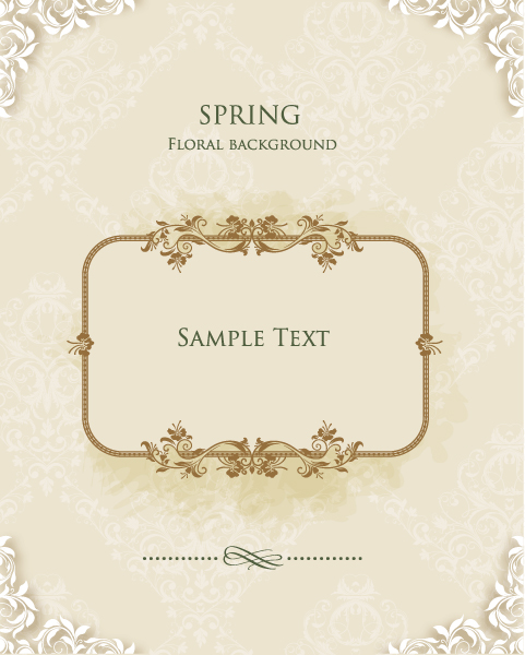 Floral Frames vector backgrounds set 04
