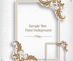 Floral Frames vector backgrounds set 05