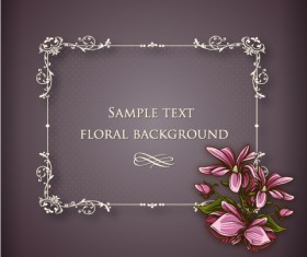 Floral Frames vector backgrounds set 13