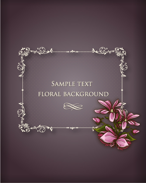 Floral Frames vector backgrounds set 13