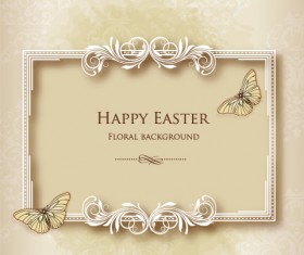 Floral Frames vector backgrounds set 17