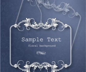 Floral Frames vector backgrounds set 19