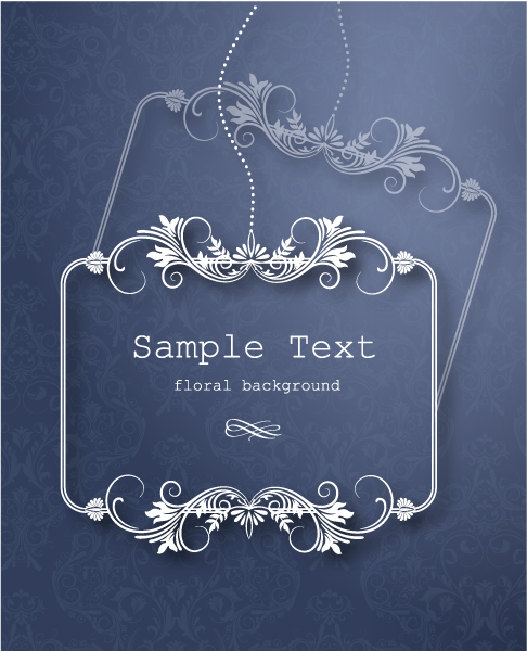 Floral Frames vector backgrounds set 19