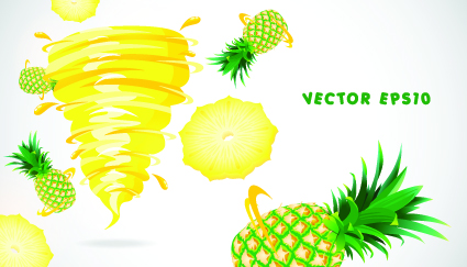 Fruit with Juice vector set 01