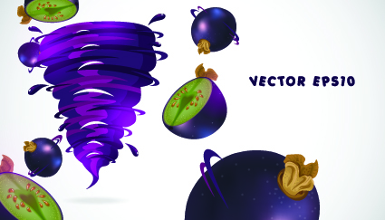 Fruit with Juice vector set 02