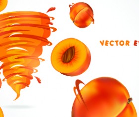 Fruit with Juice vector set 04