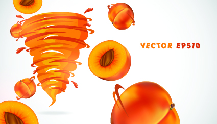 Fruit with Juice vector set 04
