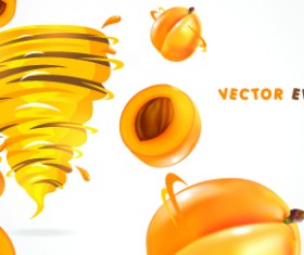 Fruit with Juice vector set 05