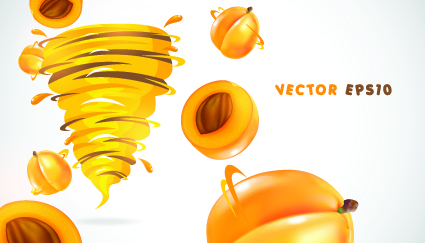 Fruit with Juice vector set 05