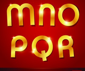 Golden paper alphabet vector art 02