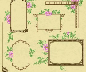 Vintage flower frame and border vector 05