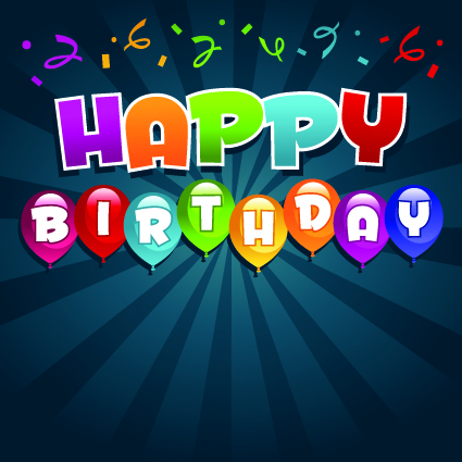 Happy birthday balloons of greeting card vector 01 free download