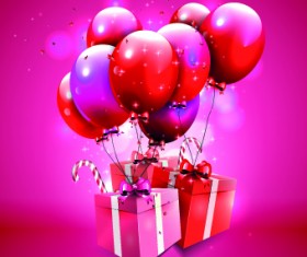 Happy birthday balloons of greeting card vector 10
